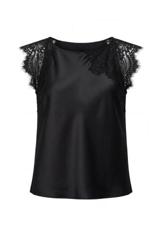 slvless woven top w/ lace, Size: XS