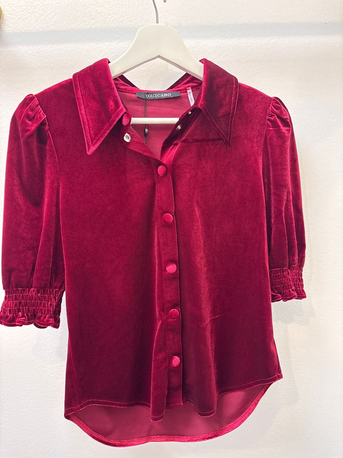 Burgundy Velvet Top, Size: XSmall