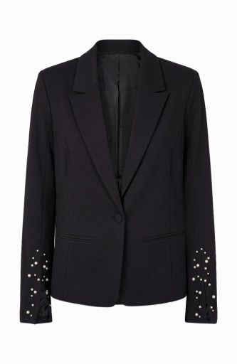 blazer with pearl trim, Size: XS