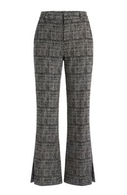 mid rise ankle flare trouser w. slit hem