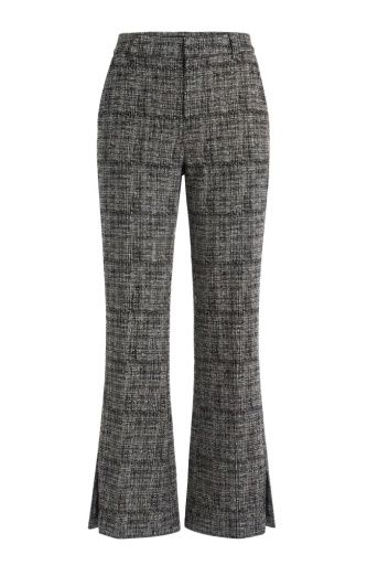 mid rise ankle flare trouser w. slit hem, Size: 0