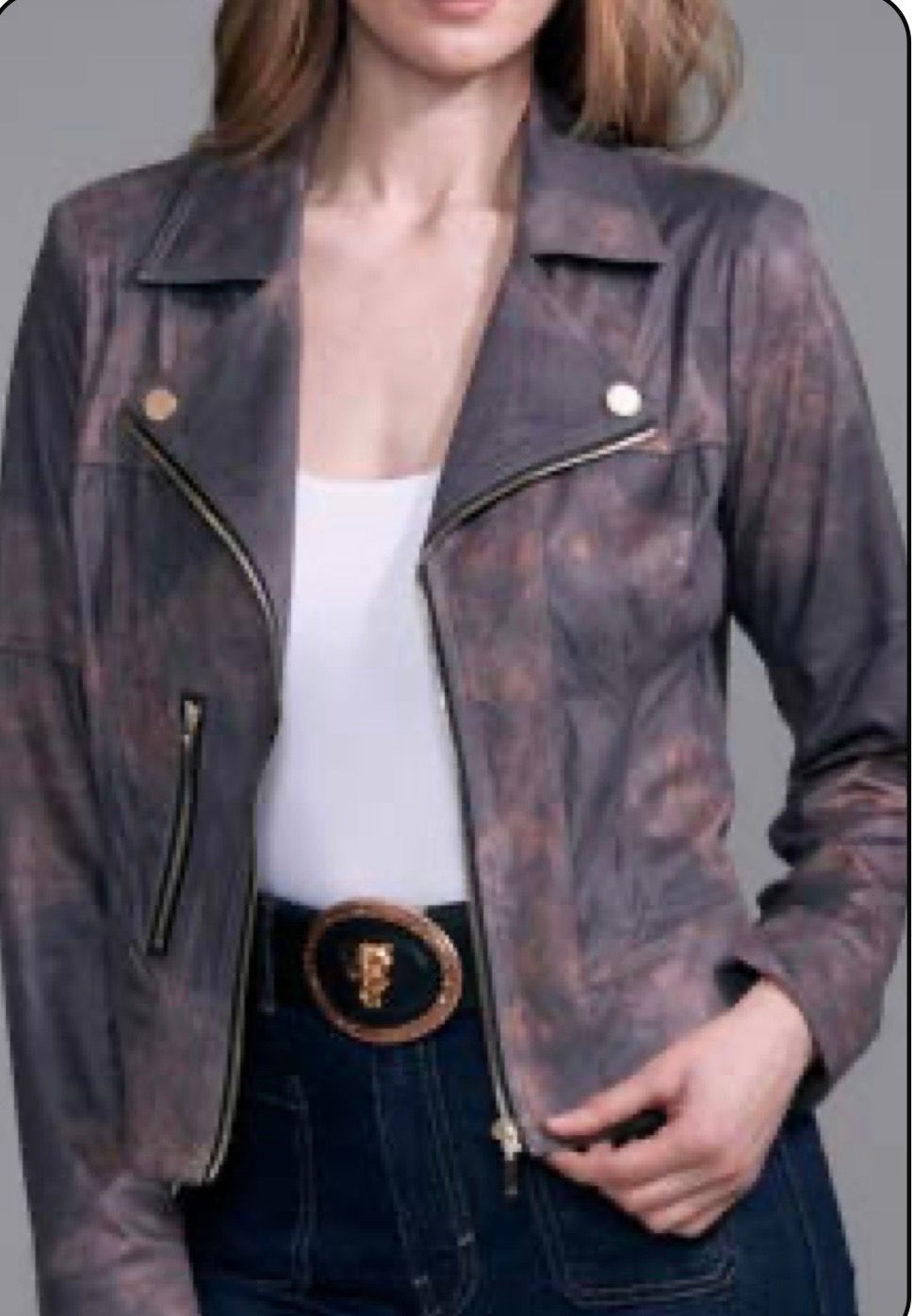 Suede Jungle Vegan Leather Jacket, Size: XSmall