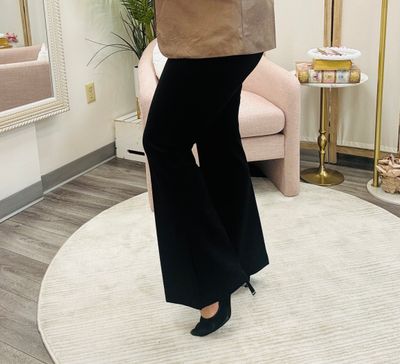 Black Ponte  Dress Pants with Slit