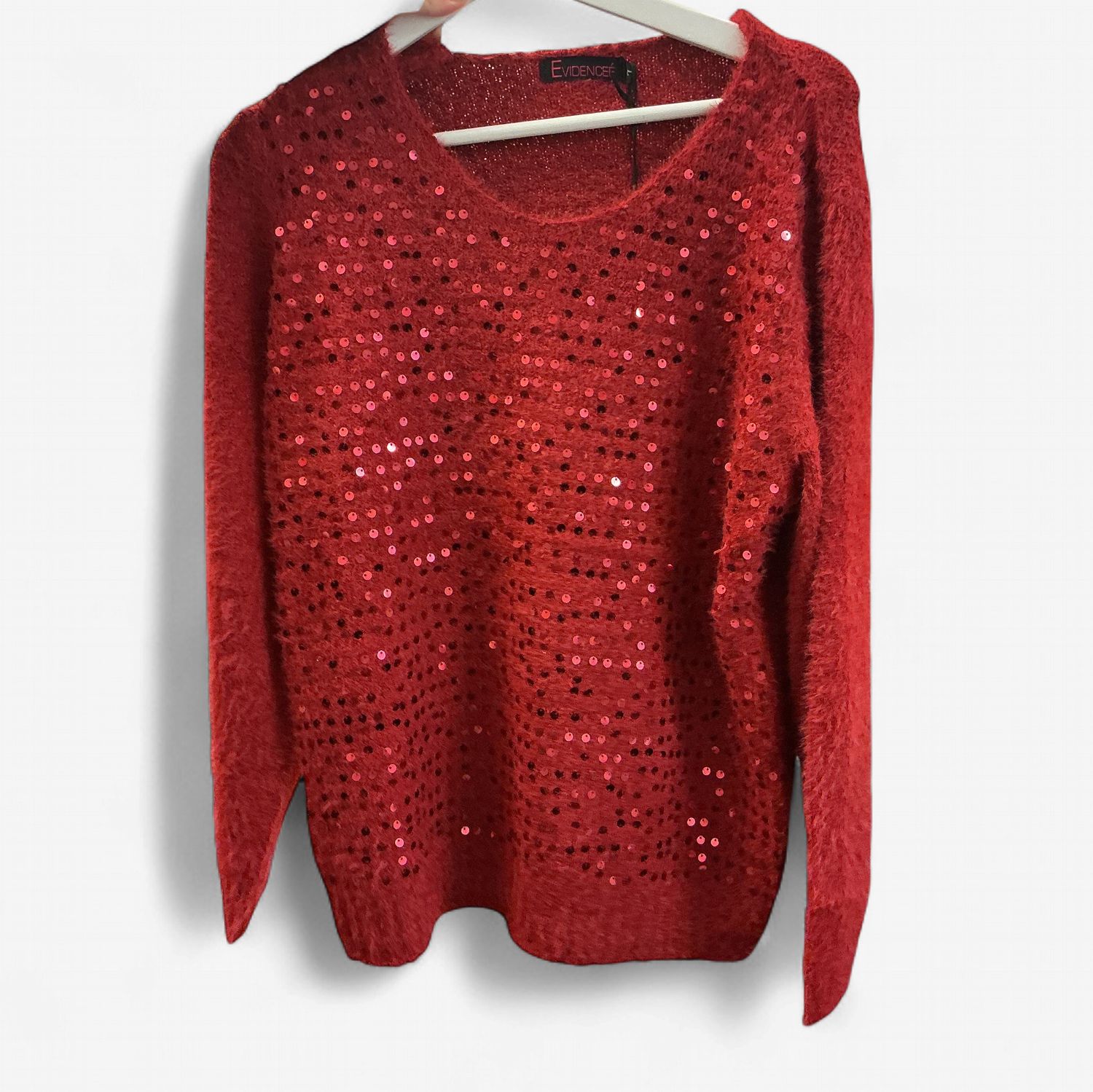 Red sequins sweater, Size: Small