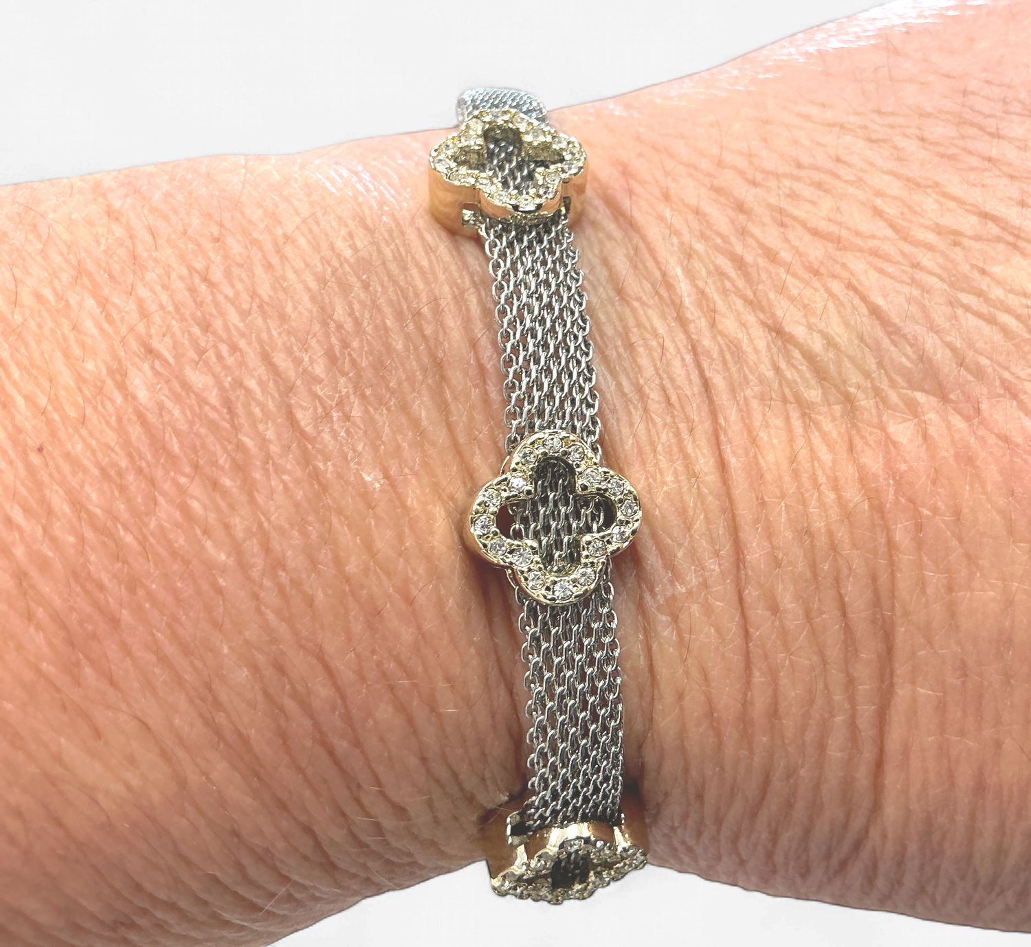 Magnetic Clasp 2 Tone Bracelet