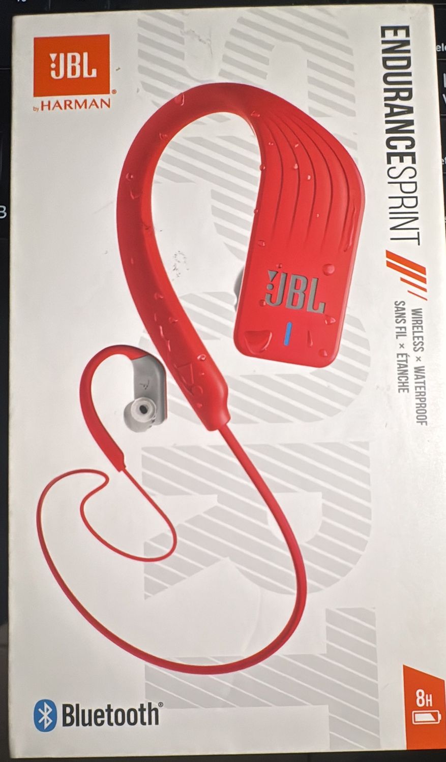 JBL Endurance Sprint Wireless Bluetooth In-Ear Headphones, Waterproof Sports Earbuds, Touch Controls, Red