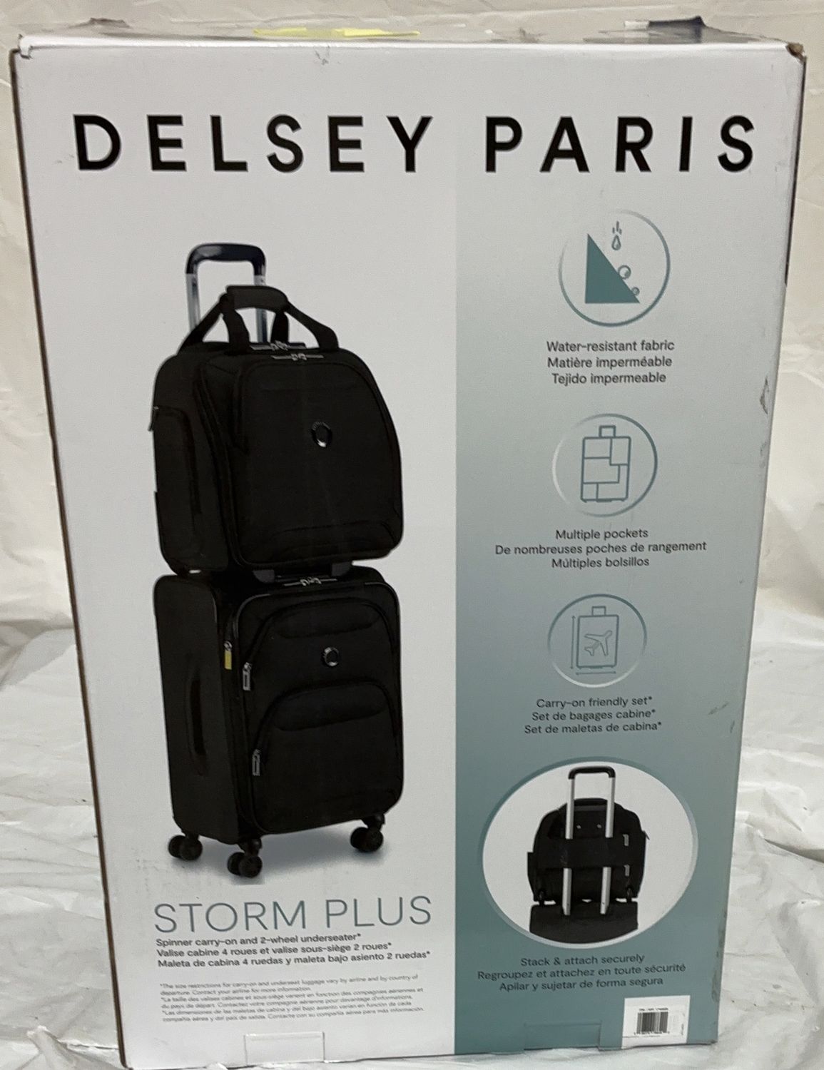 Delsey Paris Storm Plus Carry-On Set – Spinner + Underseater – New 
