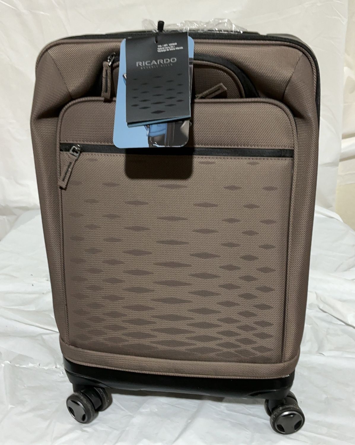 Ricardo Carry-On Spinner Luggage – Softside 4-Wheel Suitcase– Brown – New with Tags