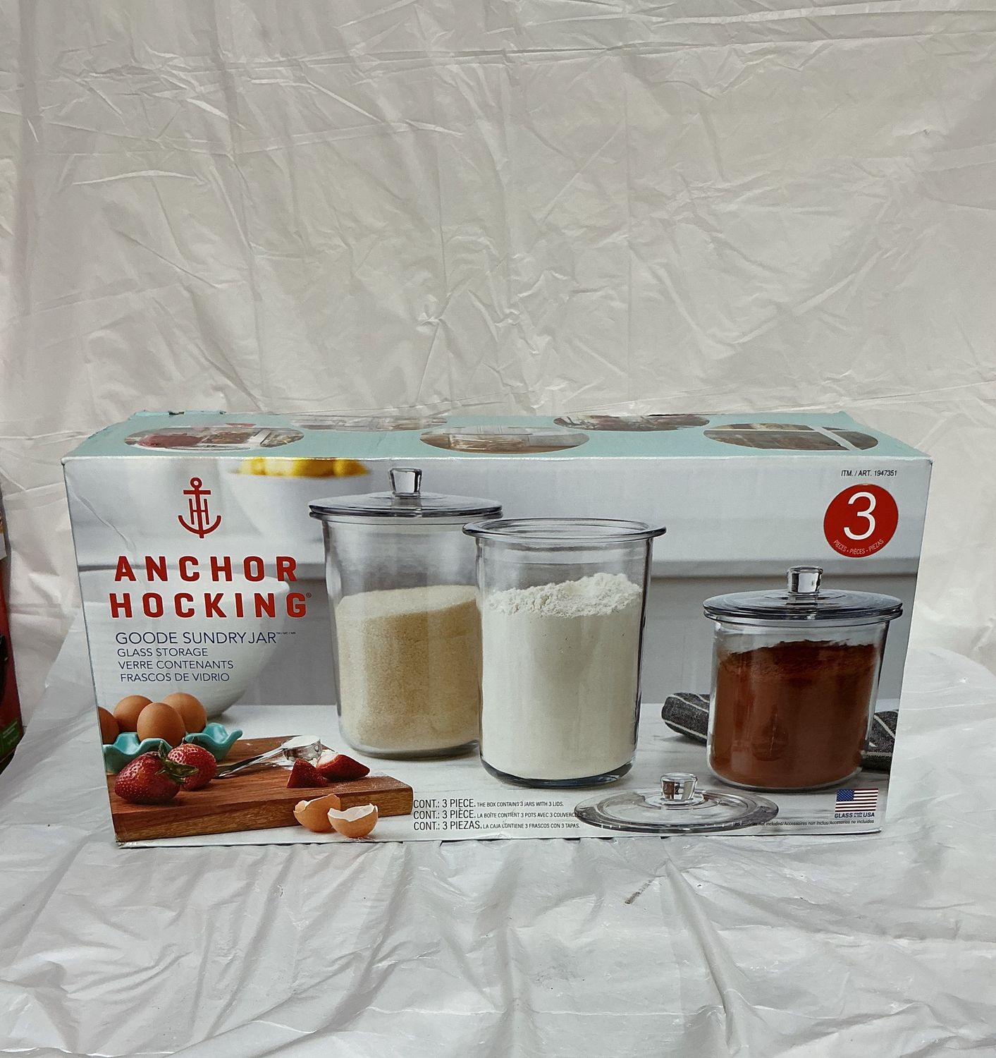 Anchor Hocking 3-Piece Glass Storage Jar Set – Goode Sundry Jars with Lids