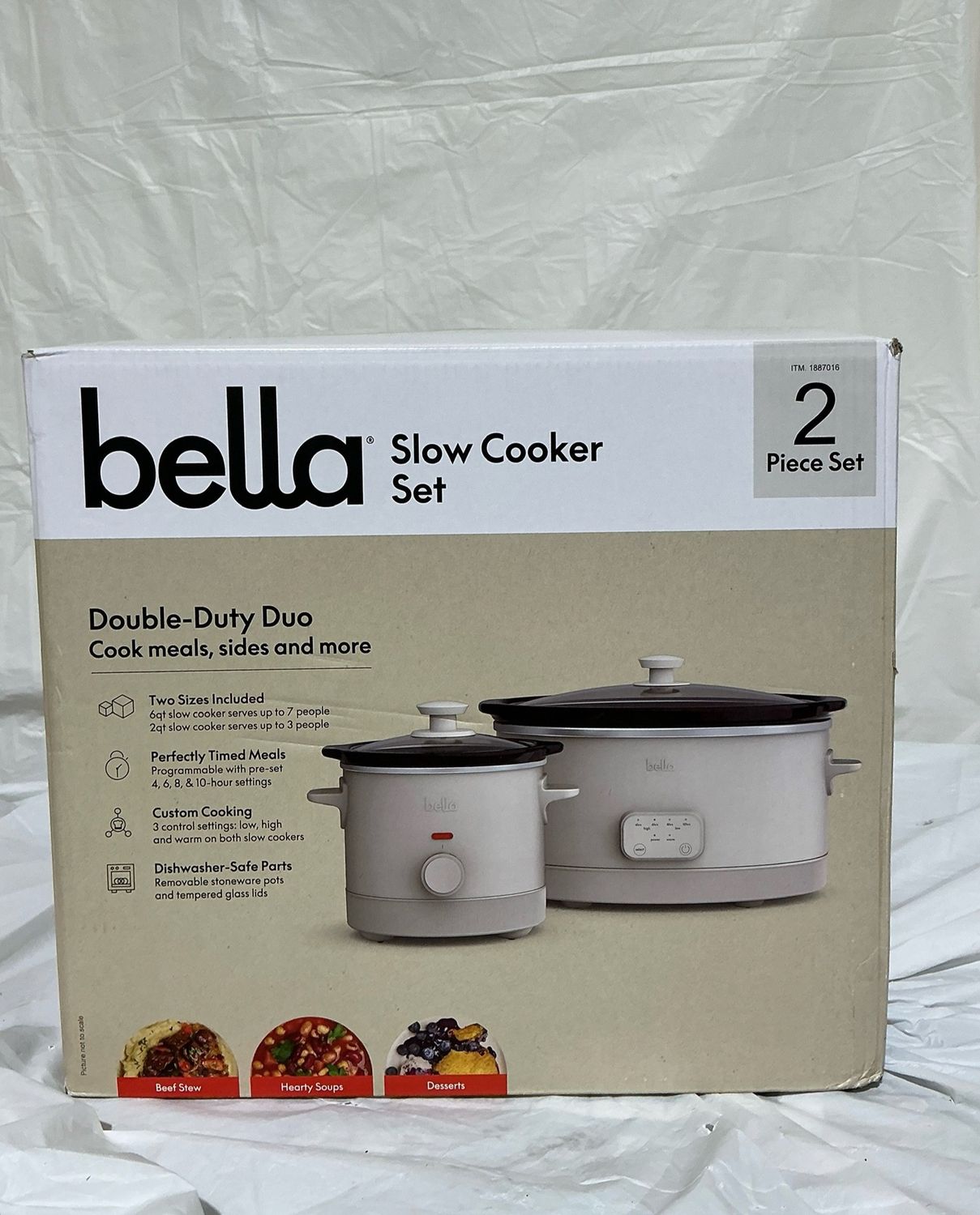 Bella Double-Duty Duo Slow Cooker Set – 2 Piece Set (6QT &amp; 2QT)