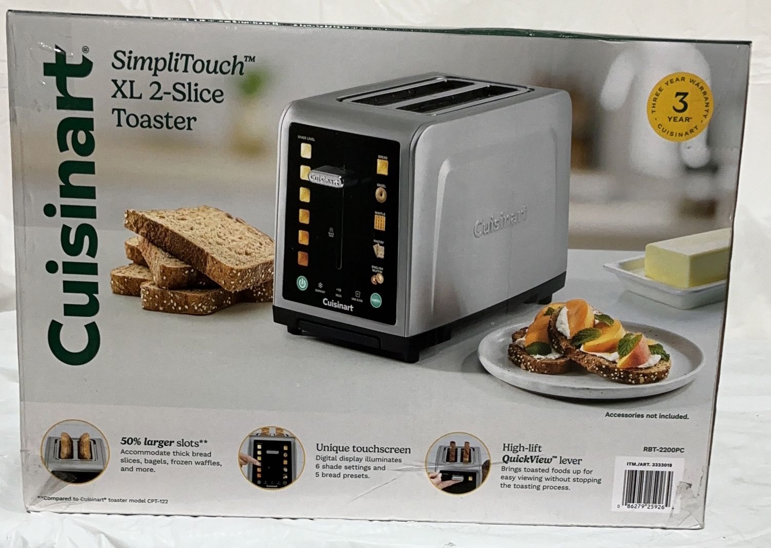 Cuisinart SimpliTouch XL 2-Slice Toaster – Touchscreen – Extra Wide Slot