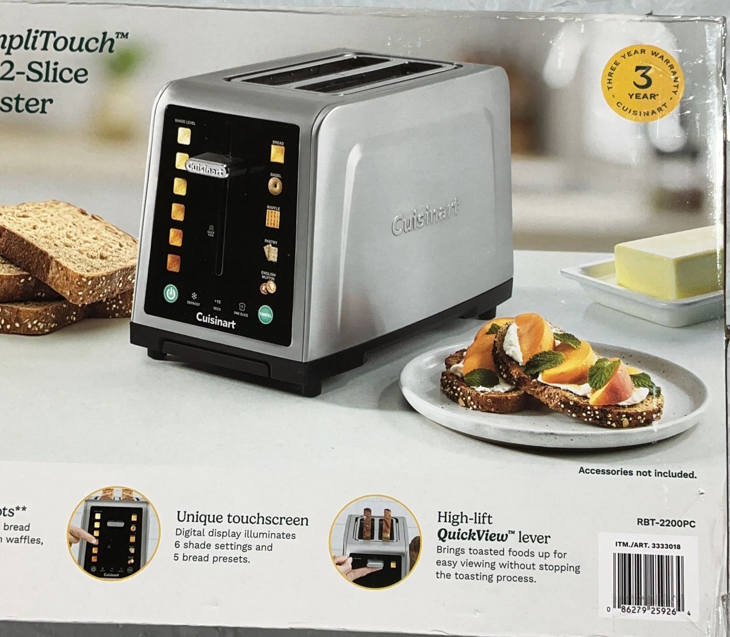 Cuisinart SimpliTouch XL 2-Slice Toaster – Touchscreen – Clean &amp; Tested 