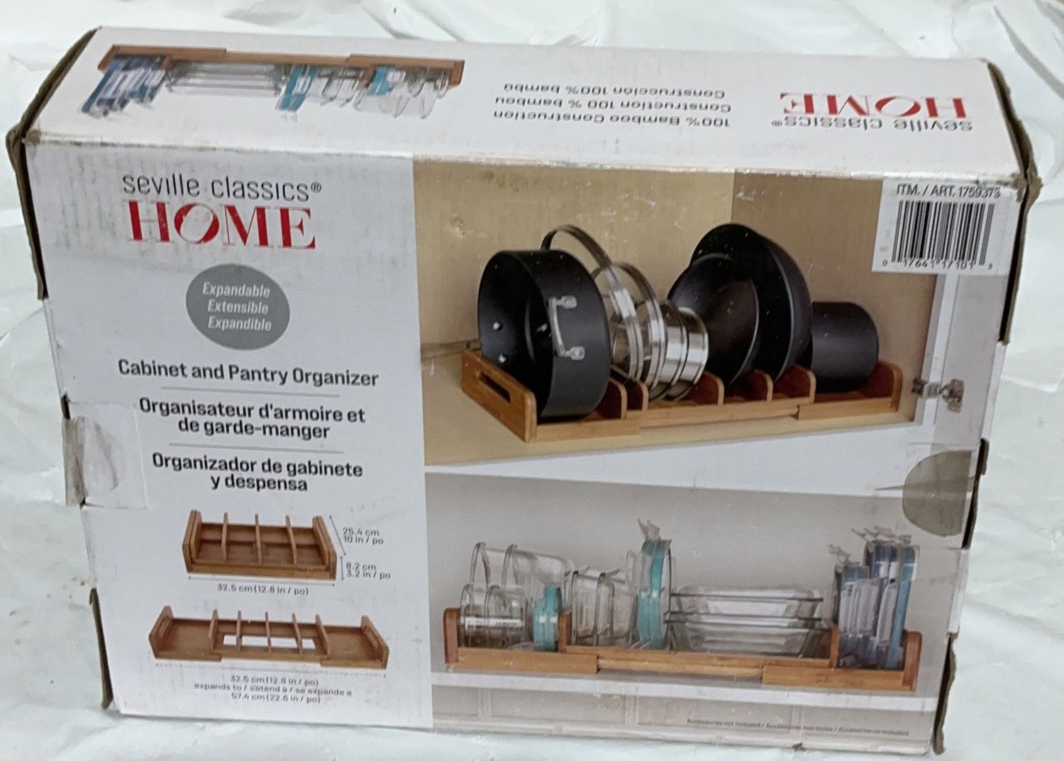 Seville Classics HOME Expandable Cabinet &amp; Pantry Organizer – Bamboo Cookware Storage Rack used good condition