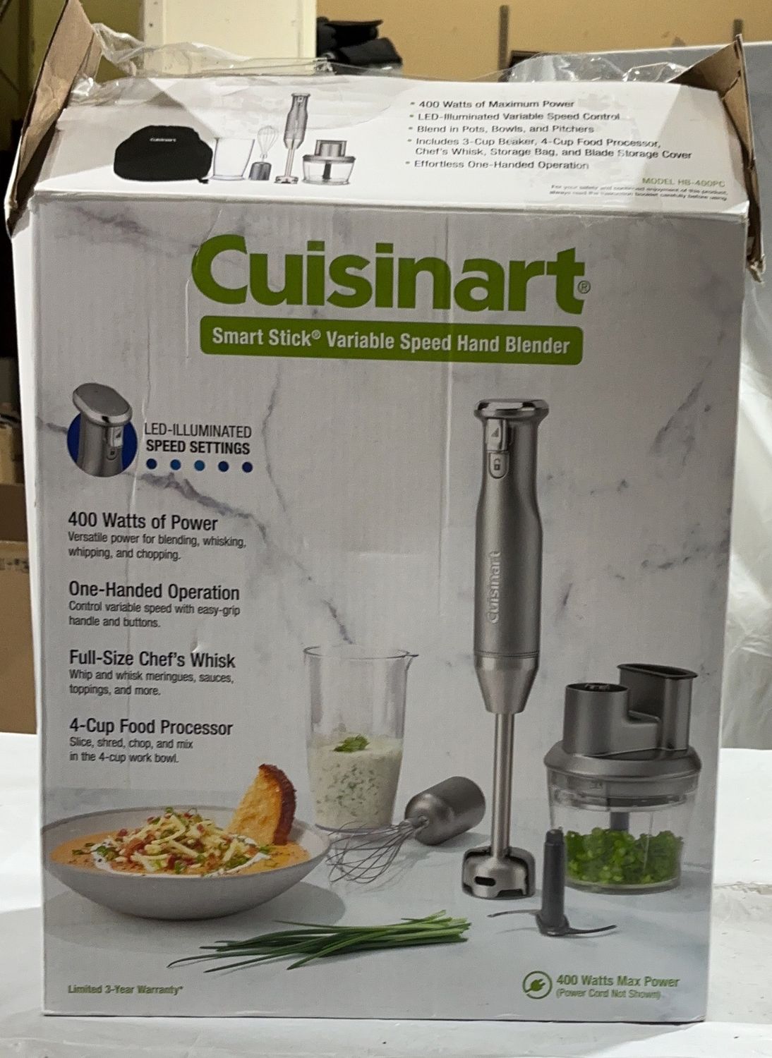 Cuisinart Smart Stick Variable Speed Hand Blender – 400W w/ Attachments 