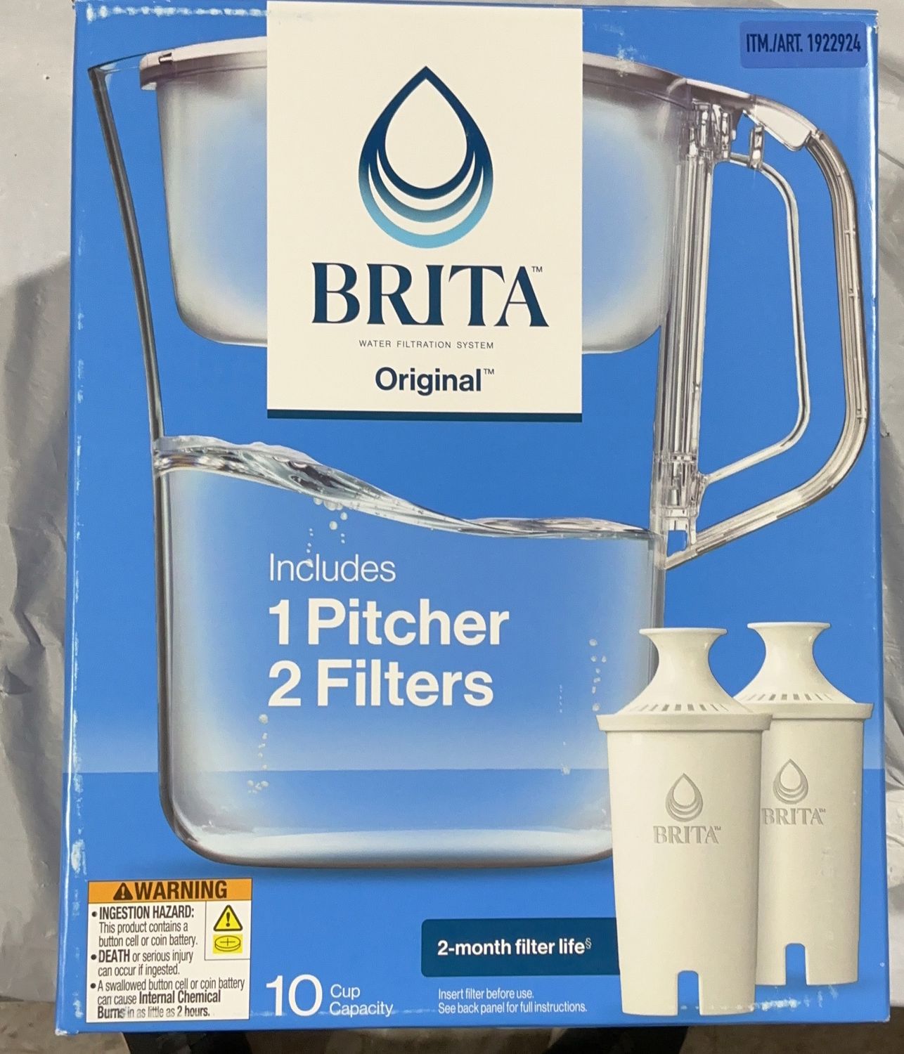 Brita 10-Cup Water Filter Pitcher w/ 2 Filters used good condition