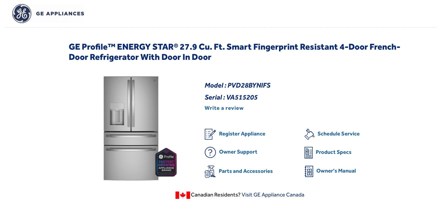 GE Profile 27.9 Cu Ft Smart 4-Door French Door Refrigerator w/ Door-In-Door– Stainless