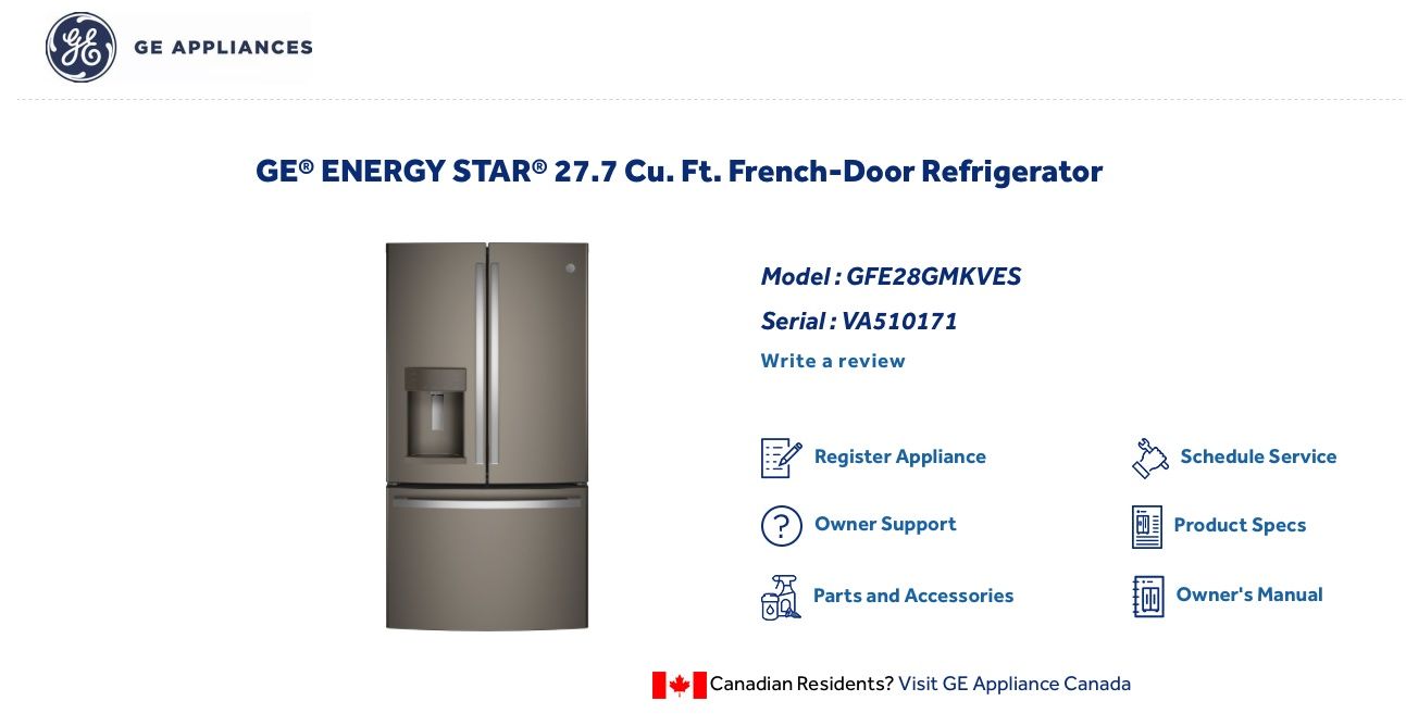 GE 27.7 Cu Ft French Door Refrigerator w/ Ice &amp; Water – Slate Finish