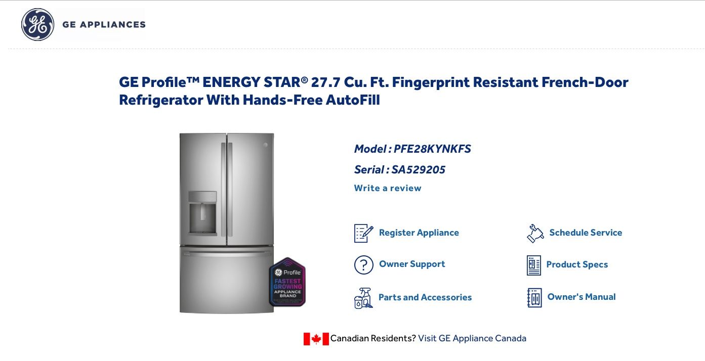 GE Profile 27.7 Cu Ft French Door Refrigerator w/ Hands-Free AutoFill – Stainless