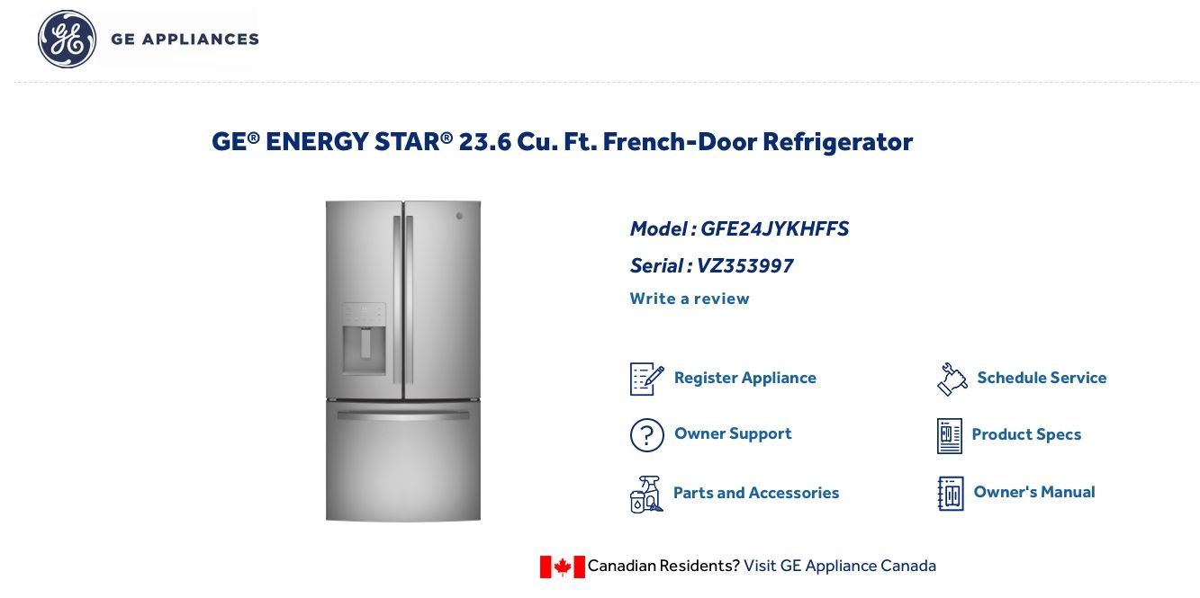 GE 23.6 Cu Ft French Door Refrigerator w/ Ice &amp; Water – Stainless