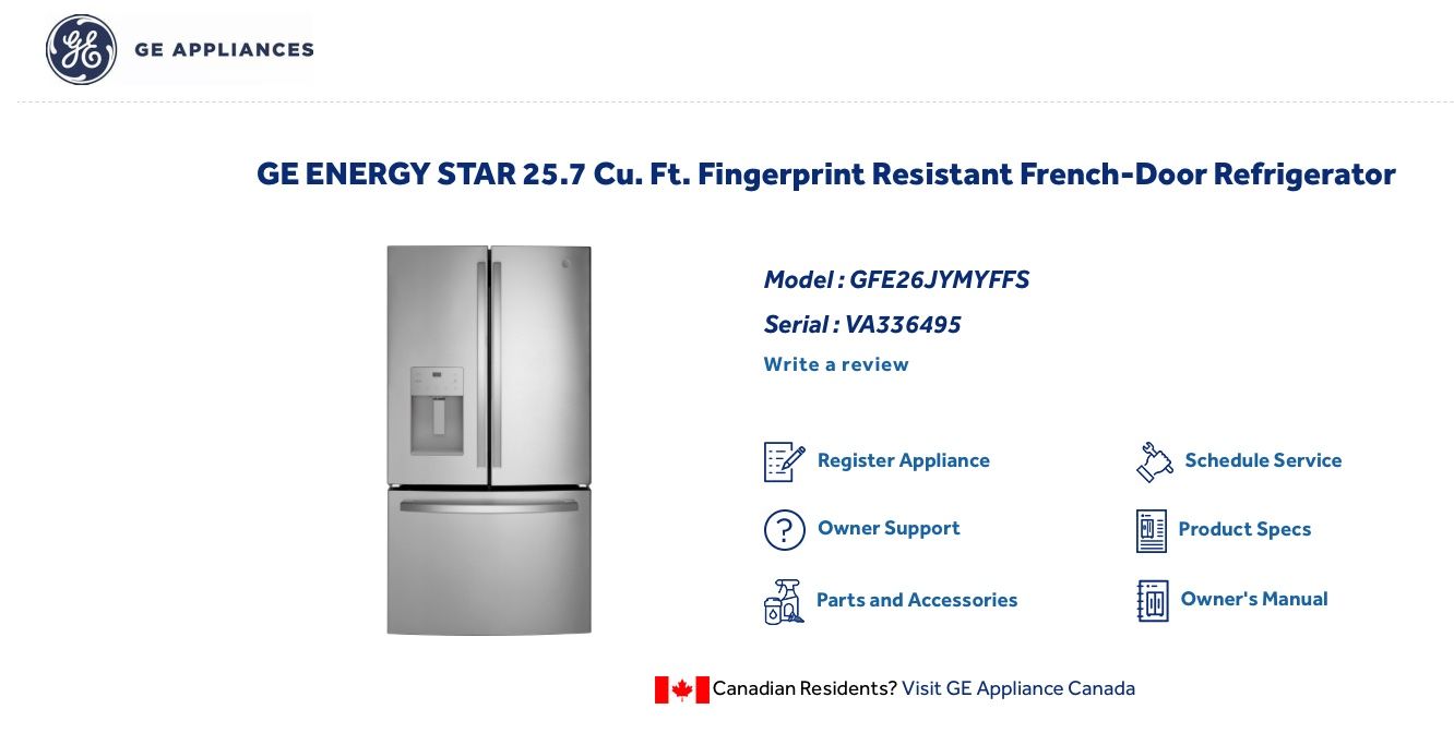 GE 25.7 Cu Ft Fingerprint Resistant French Door Refrigerator w/ Ice &amp; Water – Stainless