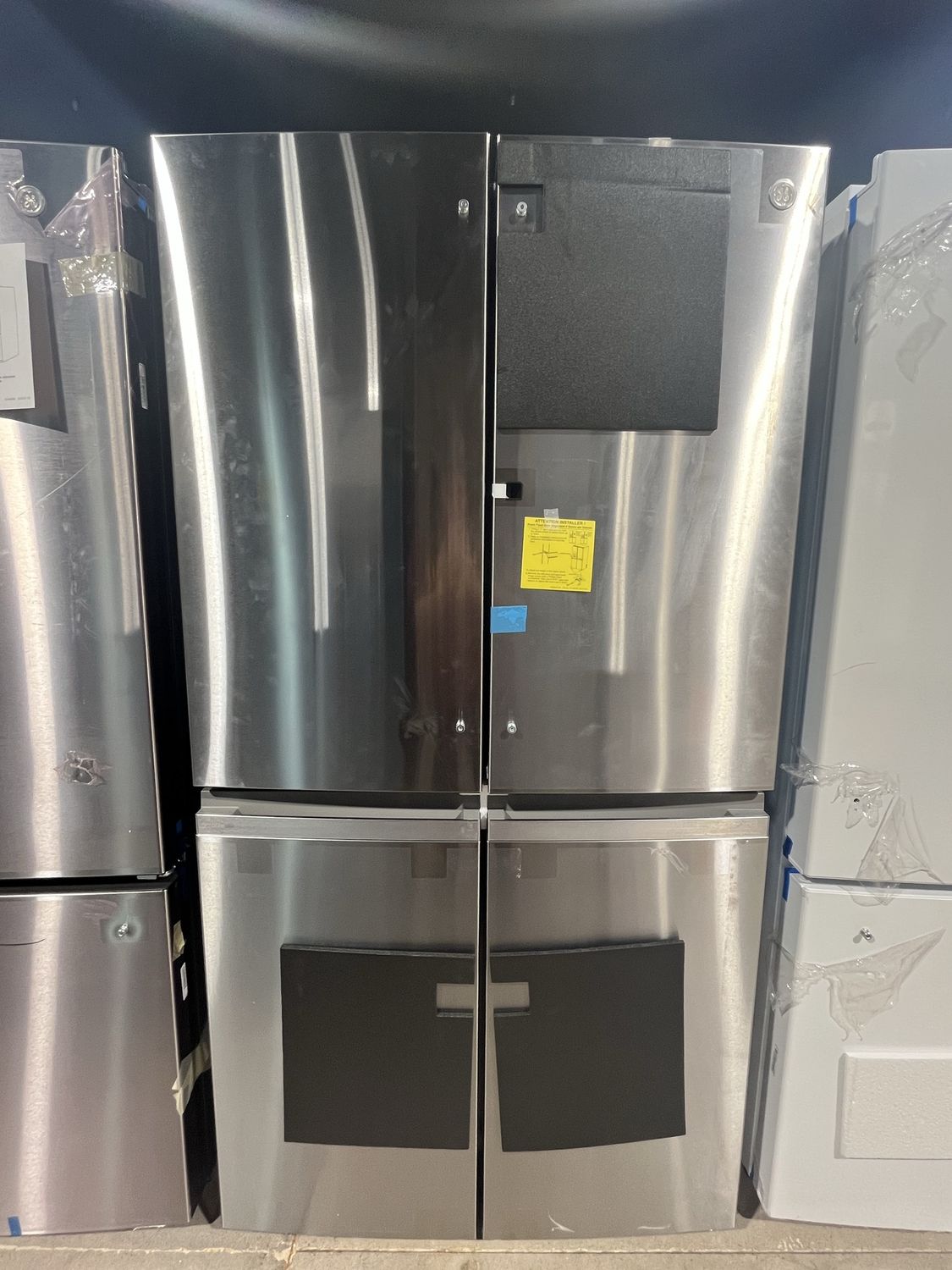 GE Profile 28.4 Cu Ft Quad-Door Refrigerator w/ AutoFill Pitcher &amp; Door-In-Door – Stainless