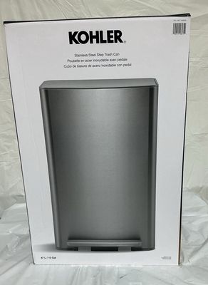 Kohler 13 Gallon salvage Stainless Steel Step Trash Can – 47L- Like New