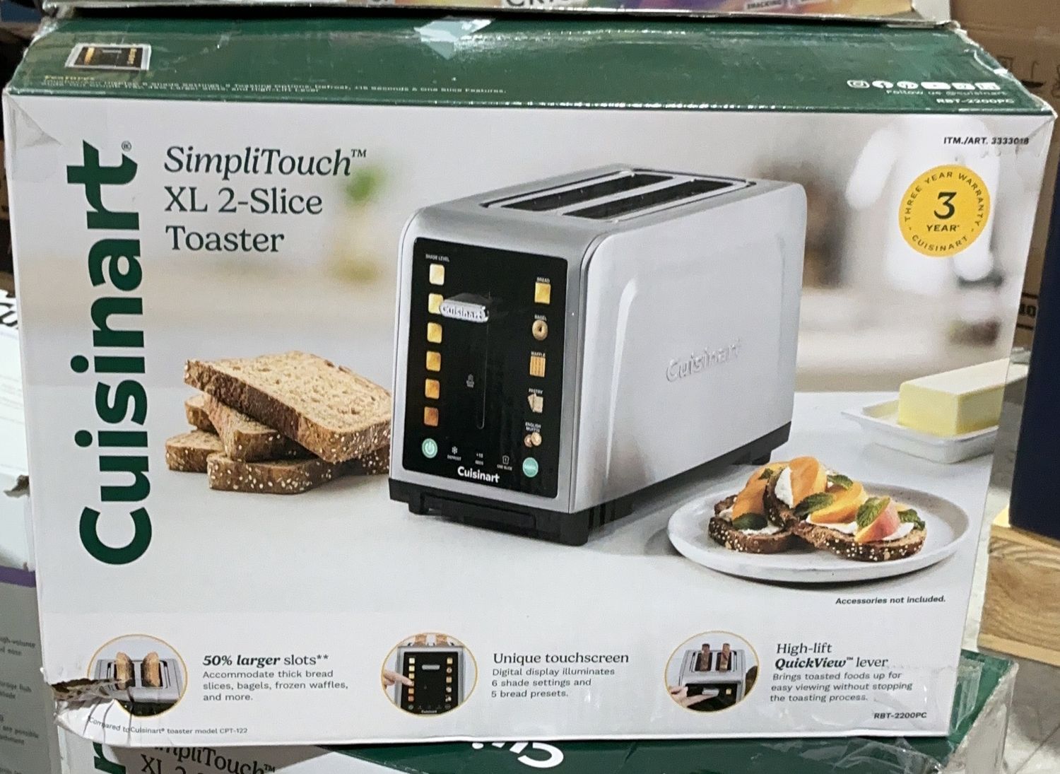 Cuisinart SimpliTouch XL 2-Slice Toaster – Touchscreen – Stainless Steel like new