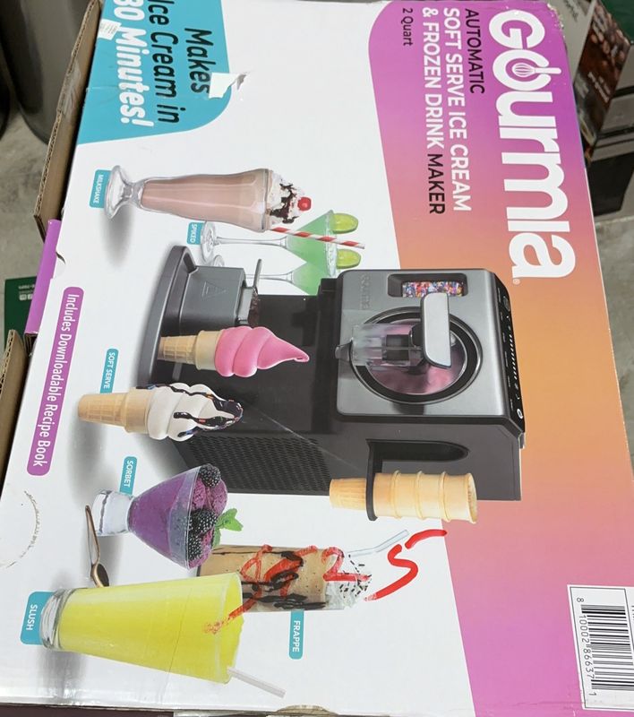 Gourmia Automatic Soft Serve Ice Cream &amp; Frozen Drink Maker – 2 Quart -used good condition  100164