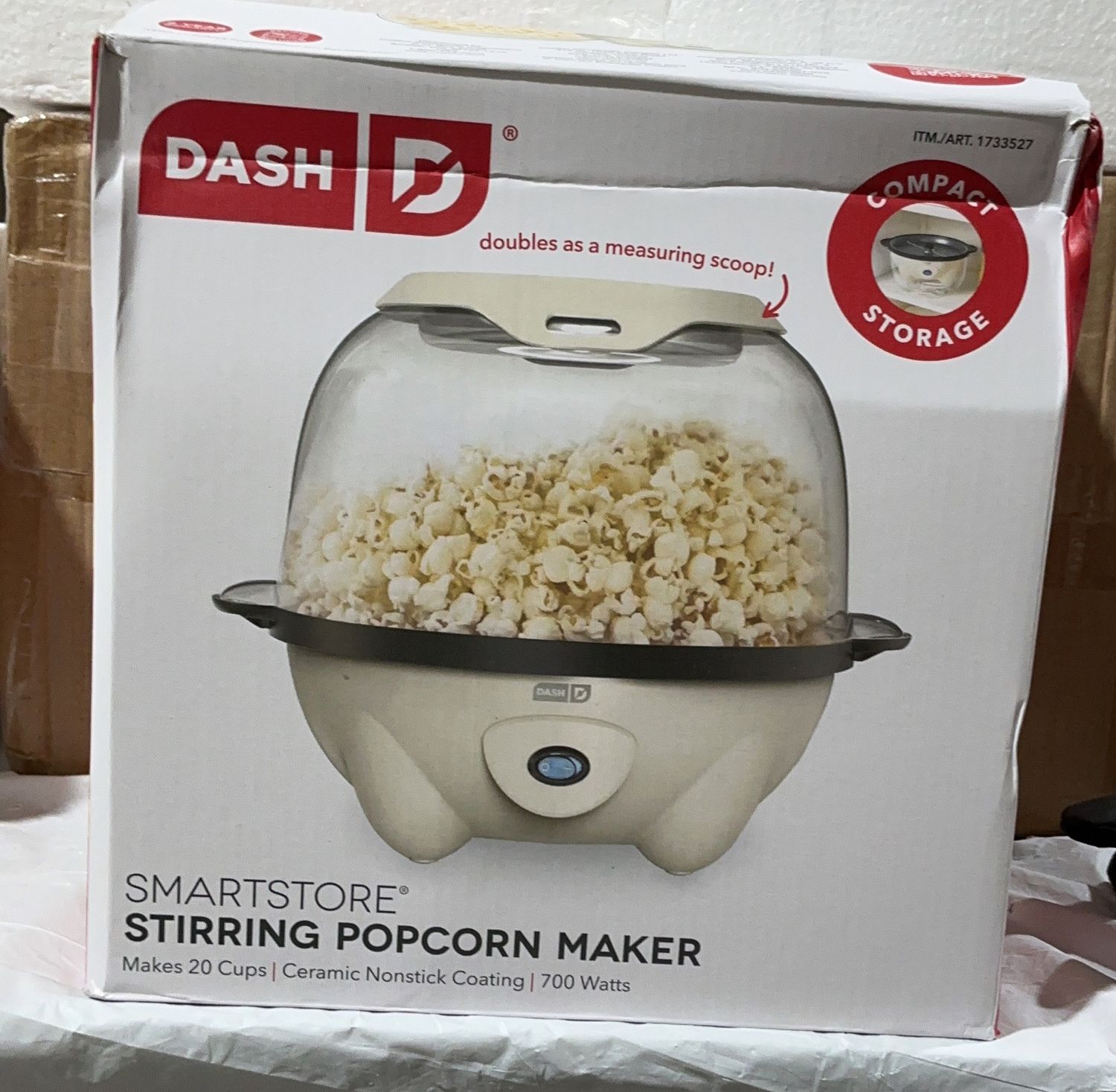 Dash SmartStore Stirring Popcorn Maker – 20 Cup Capacity – 700W like new
