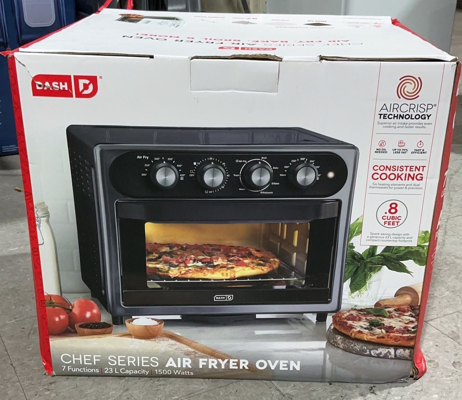 Dash Chef Series Air Fryer Oven – 23L Capacity – 7 Functions – Open Box Good Condition