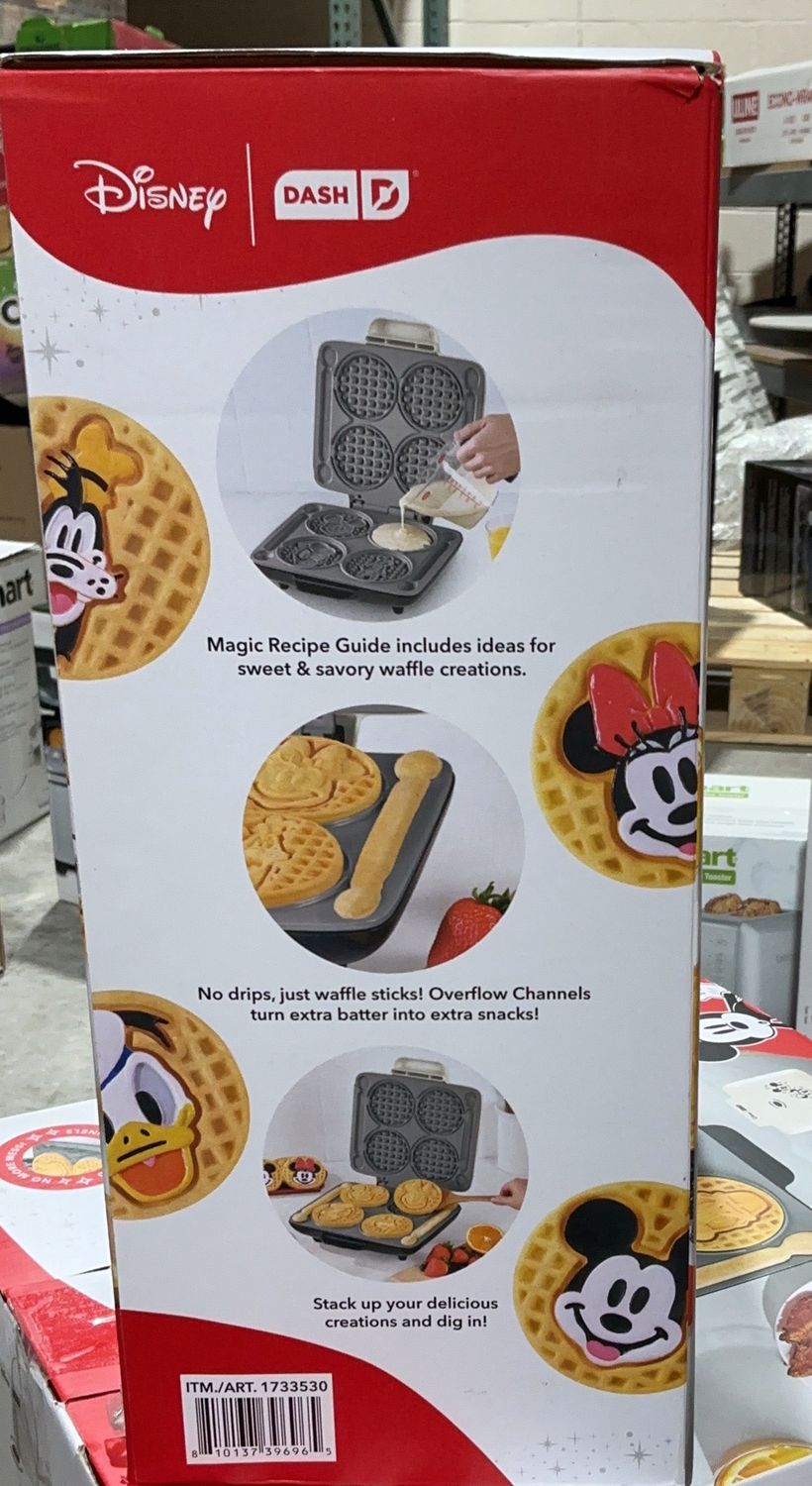 Disney Dash No-Drip Mini Waffle Maker – Mickey &amp; Friends (4 Mini Waffles) , like new