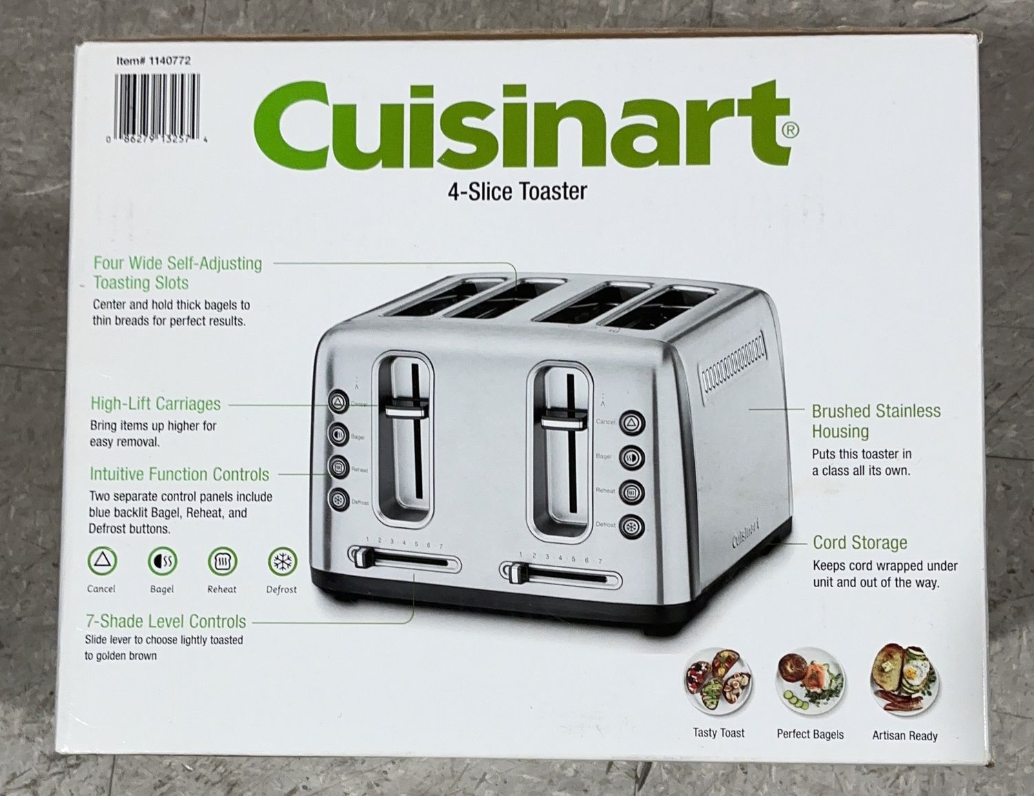 Cuisinart 4-Slice Toaster – Stainless Steel – Dual Control like new