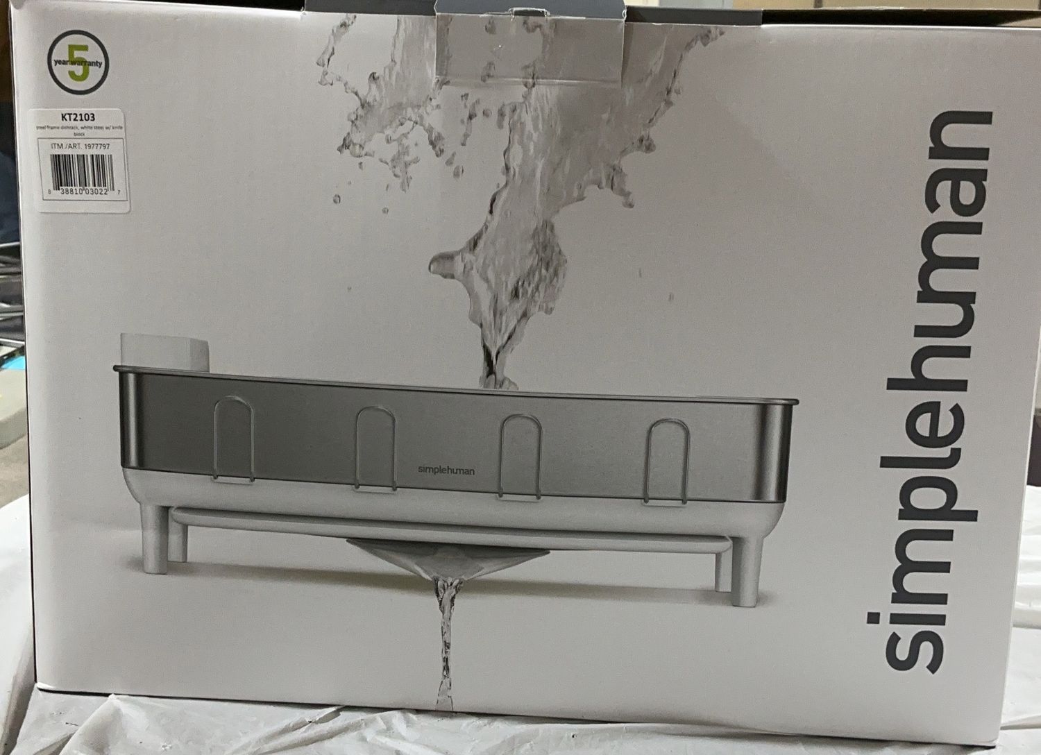 Simplehuman Steel Frame Dishrack with Knife Block –like new