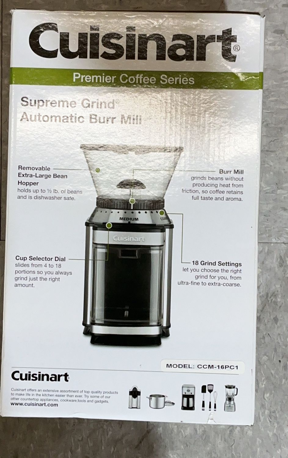 Cuisinart Supreme Grind Automatic Burr Coffee Grinder – like new