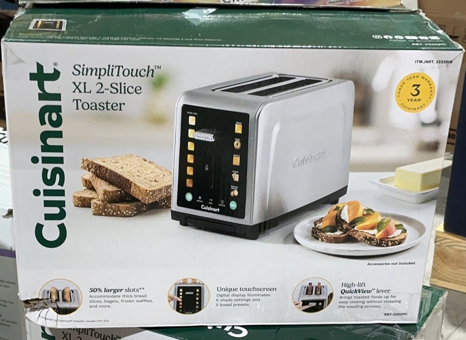 Cuisinart SimpliTouch XL 2-Slice Toaster – Touchscreen – Stainless Steel open box good condition