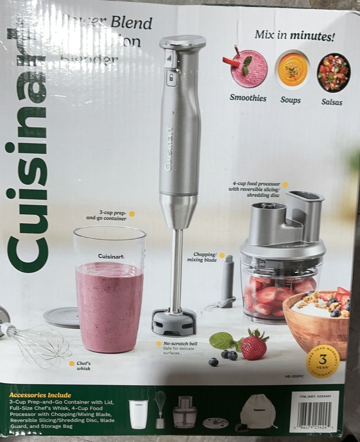 Cuisinart Power Blend  – Hand Blender Set with Accessories Like New