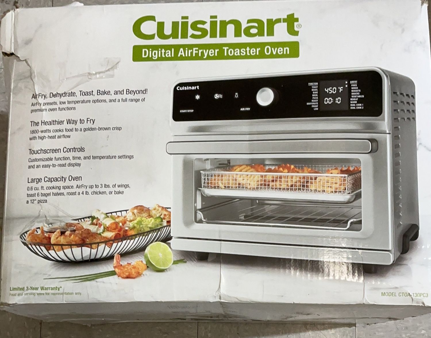 Cuisinart Digital Air Fryer Toaster Oven – Stainless Steel –used good condition
