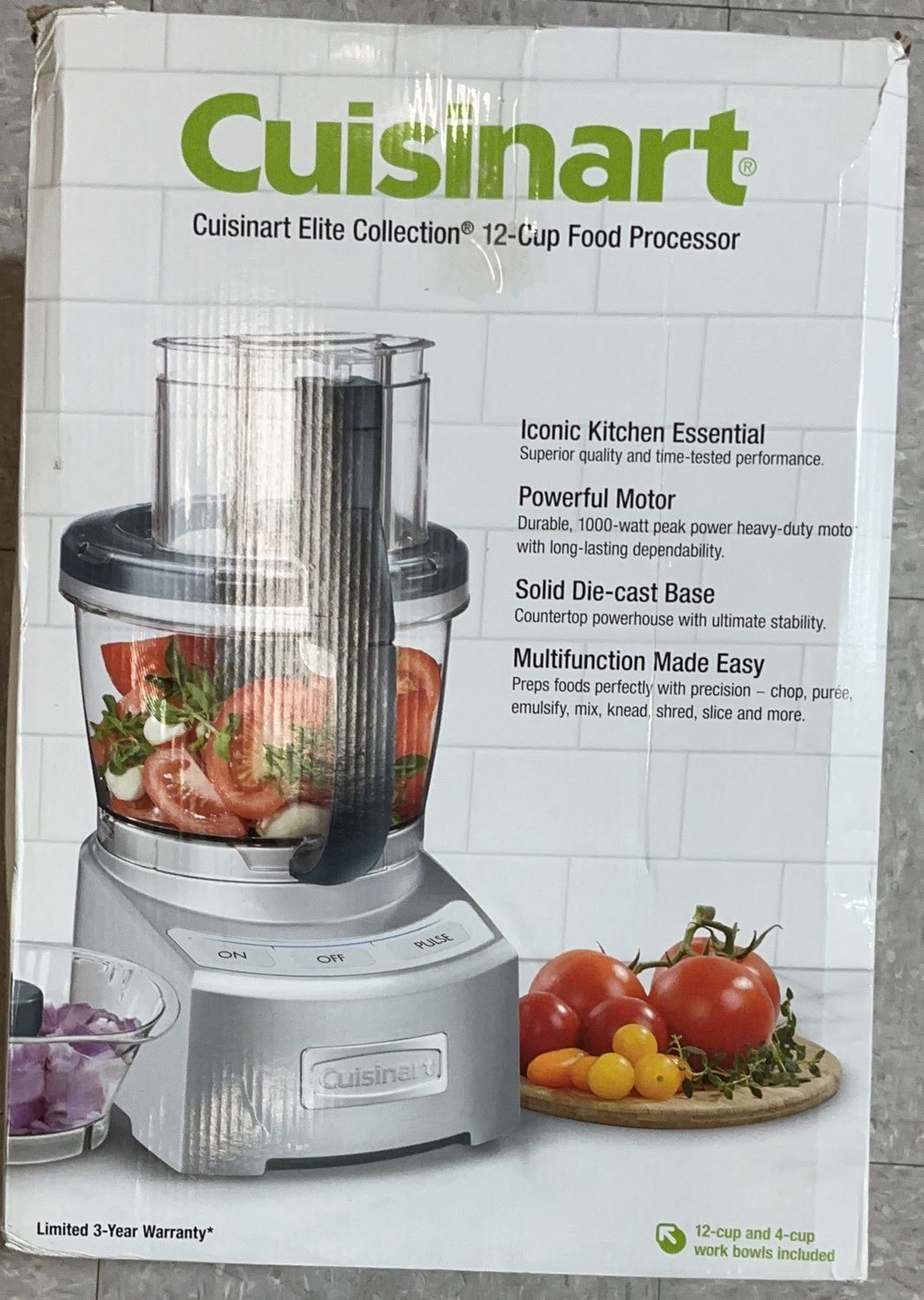 Cuisinart Elite Collection 12-Cup Food Processor – 1000 Watt –open box good condition