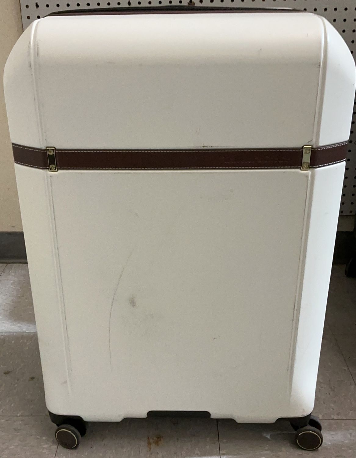 Traveler’s Choice Spinner Luggage – Large 28” – Hard Shell – 4 Wheels – Cream/Brown