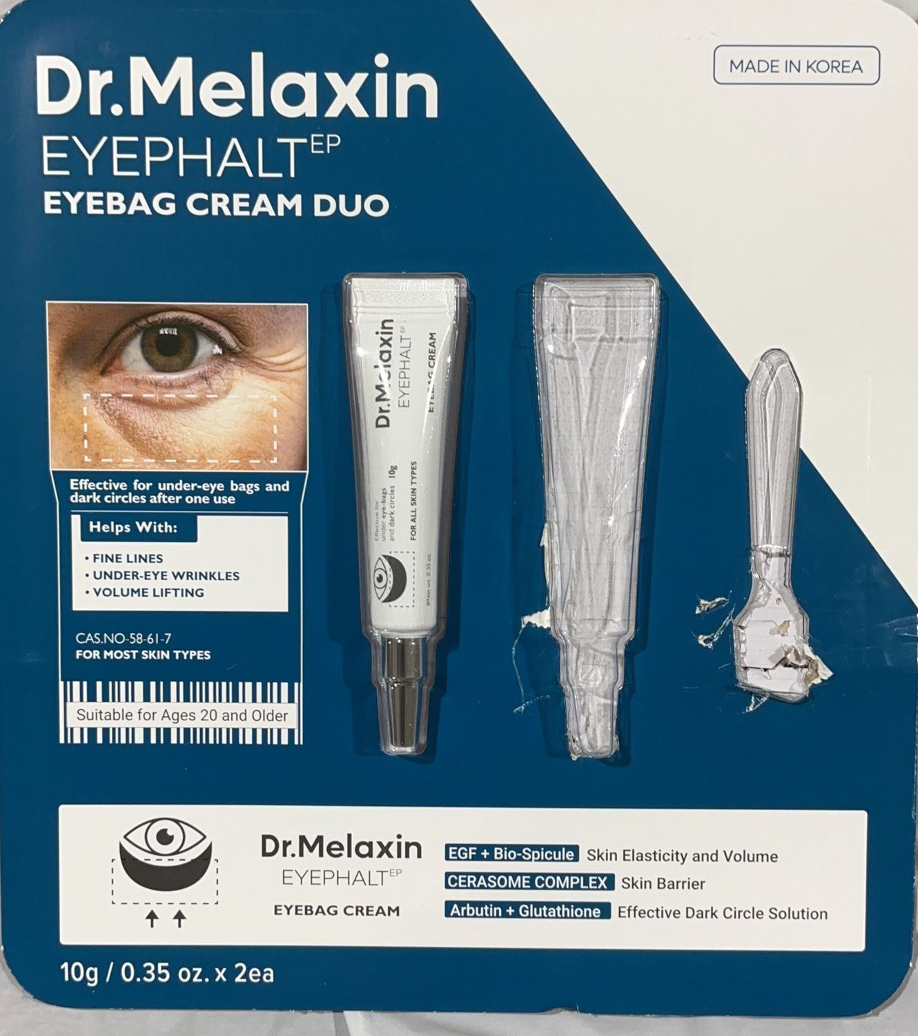 Dr. Melaxin Eyephalt EP Eyebag Cream Duo – 1 Pack (0.35 oz Each) used