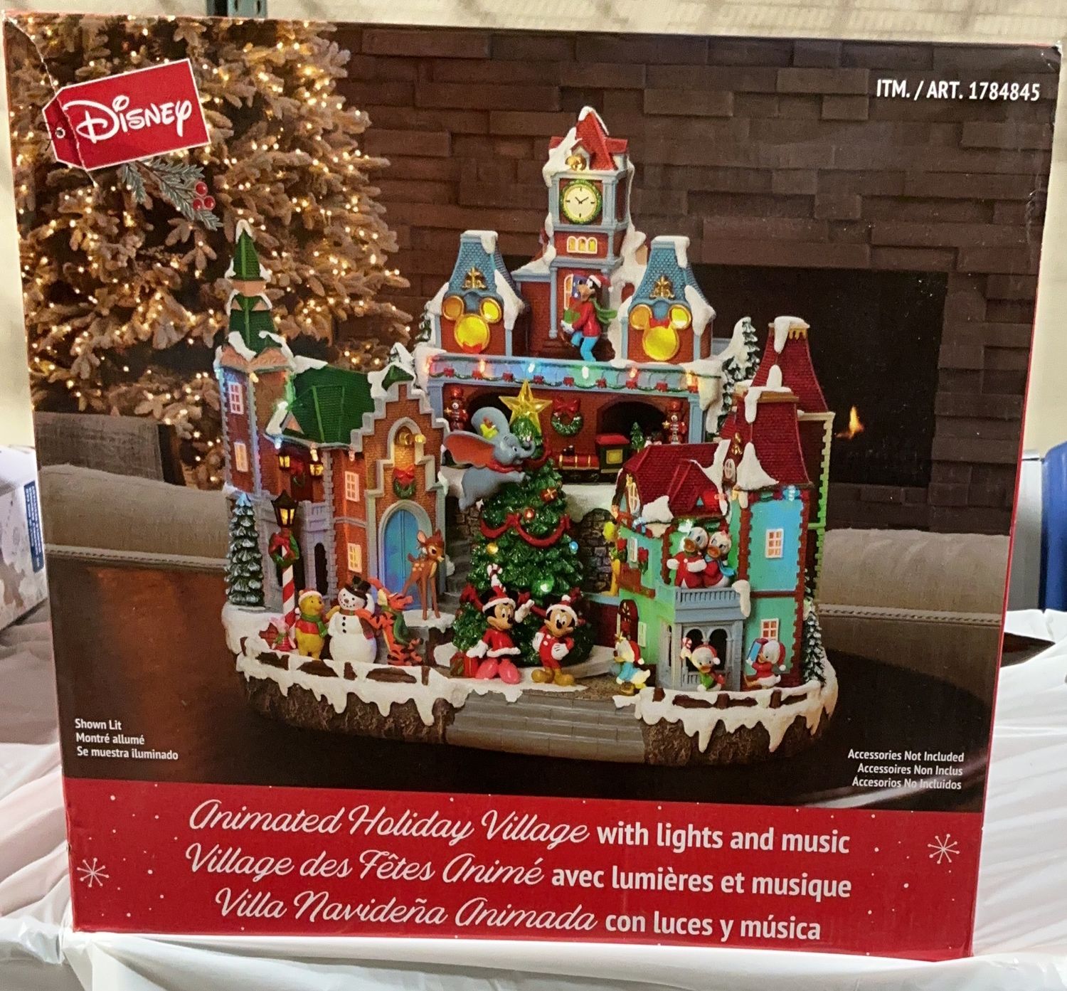 Disney Animated Holiday Village with Lights and Music – Christmas Display Décor-like new