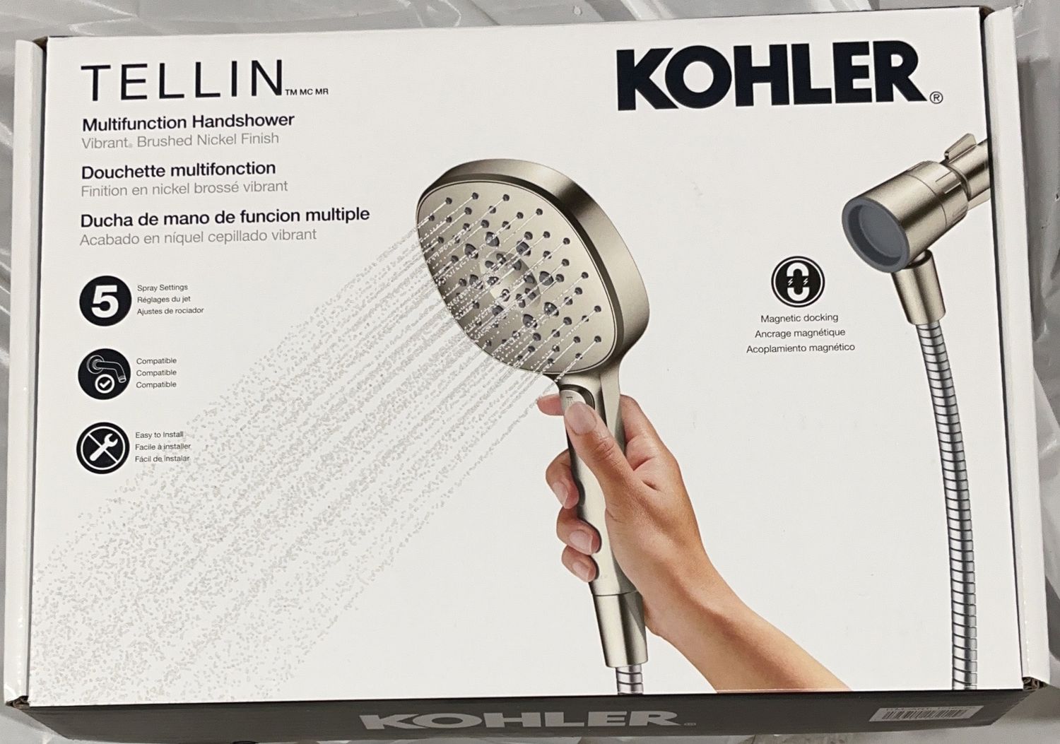 Kohler Tellin Multifunction 1.75GPM Hand shower, Brushed Nickel   item # 1718570