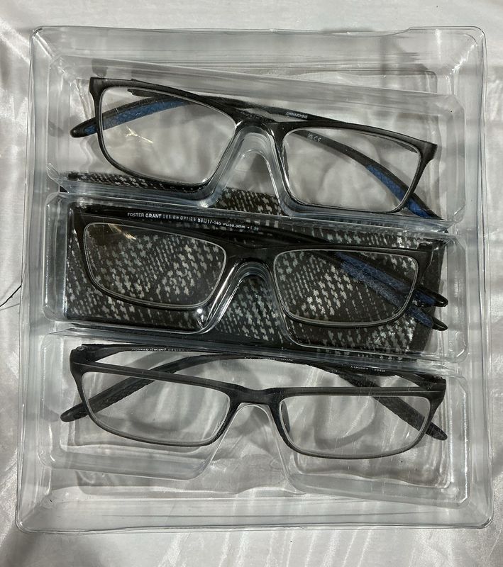 Foster Grant Design Optics Reading Glasses – 3 Pack Rectangular Frames