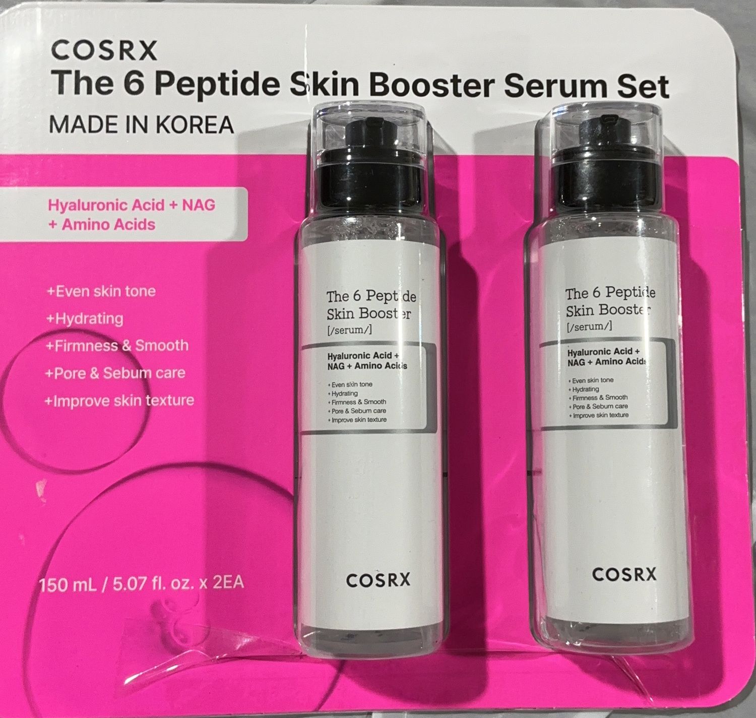 COSRX The 6 Peptide Skin Booster Serum Set – 150ml x 2 (Made in Korea)used