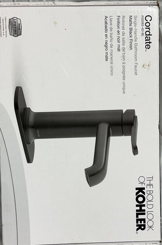 Kohler Cordate™ Single-Handle Bathroom Faucet – Matte Black Finish New