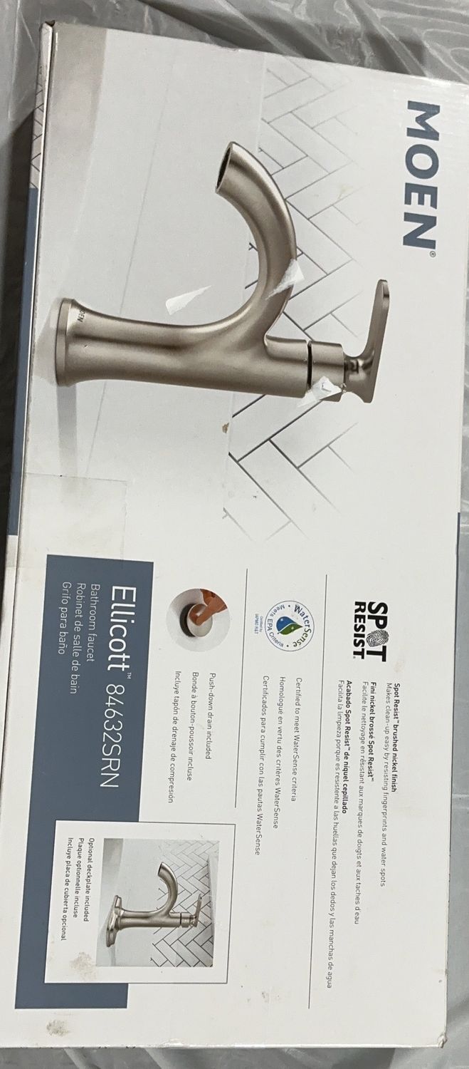 Moen Ellicott Bathroom Faucet – Spot Resist Brushed Nickel – Model 84632SRN - Open Box