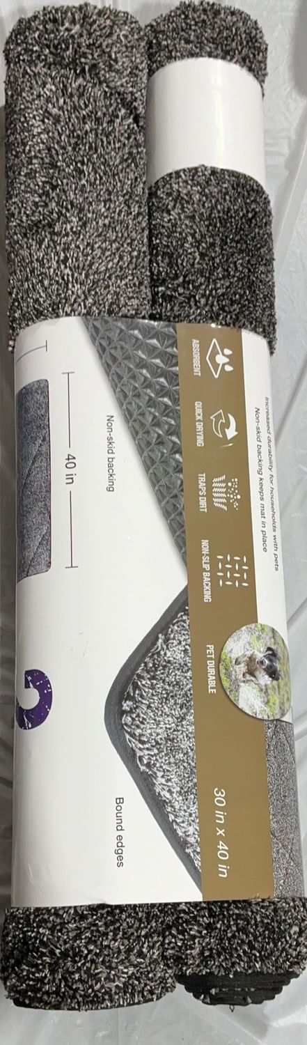 Trek N’ Clean Microfiber Door Mat – 2 Pack – Indoor Dirt Trapping Mats - New