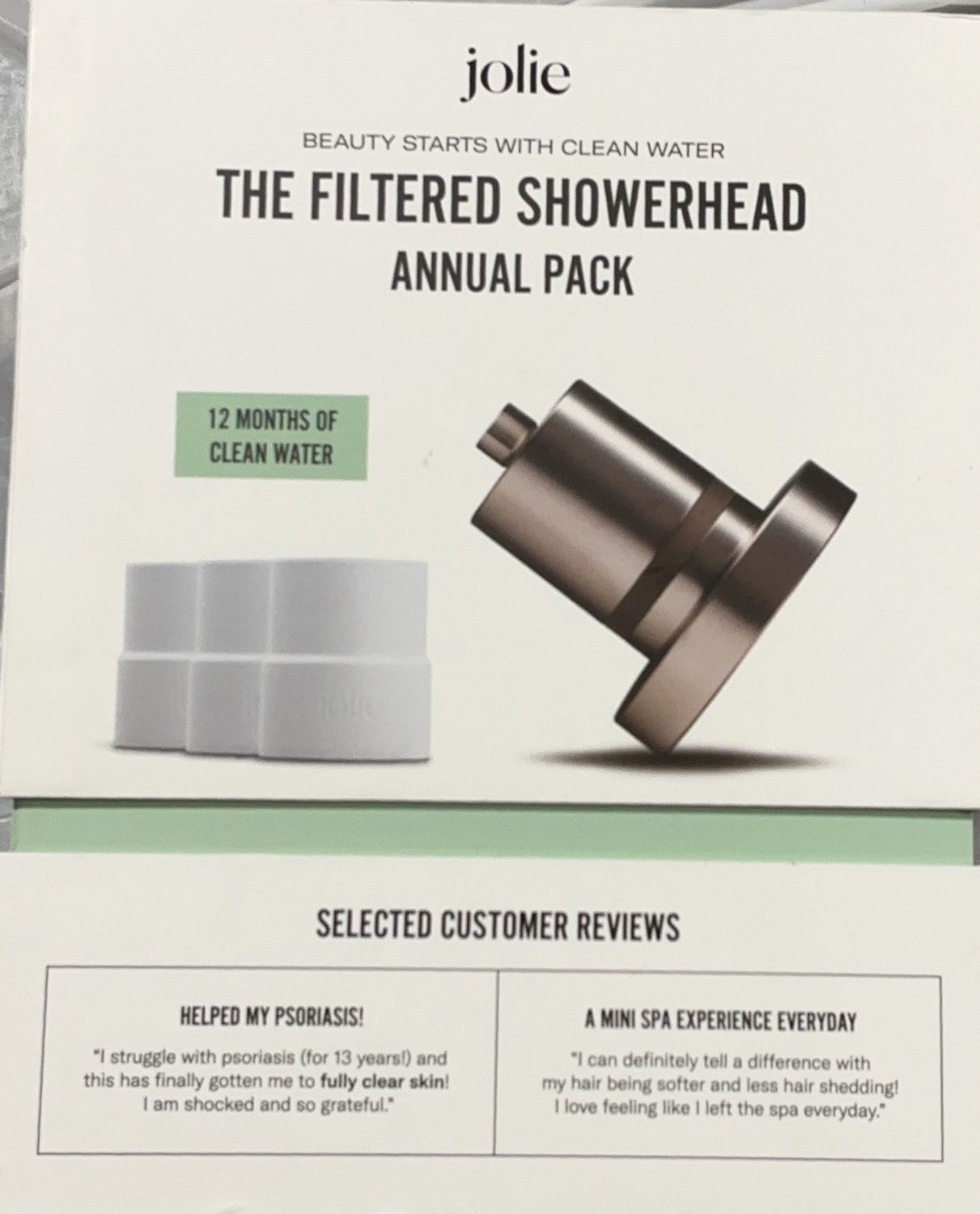 Jolie The Filtered Showerhead Annual Pack – 12 Months of Clean Water - Open Box