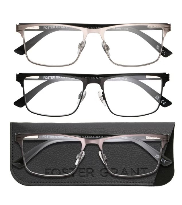 Design Optics by Foster Grant #668 Metal Square Reading Glasses, 3-pack +2.50 Item 1908254