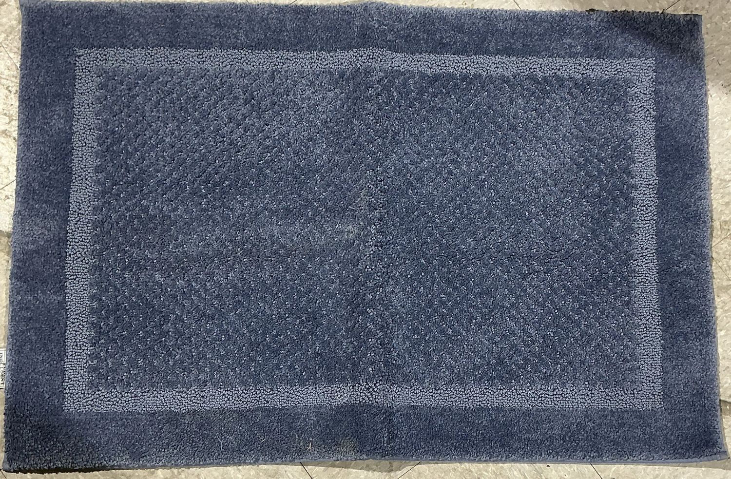 Purely Indulgent Luxury Bath Rug – Blue – Non-Skid Latex Backing-Open Box